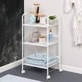 Honey-Can-Do Wire Cart: Portable Steel Utility Storage, Bathroom & Wire Pulling Cart, White, 34.6" Height, 17.9" Depth