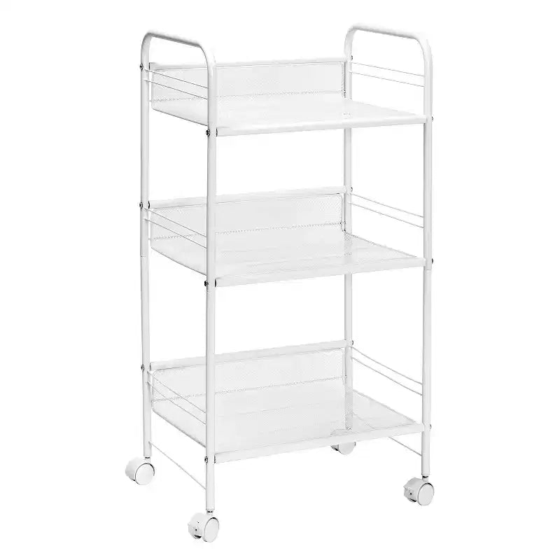 Wire Cart : Portable Steel Utility Storage , Bathroom & Wire Pulling Cart , White , 34.6" Height , 17.9" Depth