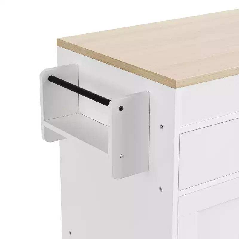 74.5'' Kitchen Island with Extendable Dining Table , Rolling Cart with 4 Cabinets , 2 Drawers , Spice Rack , Adjustable Shelves