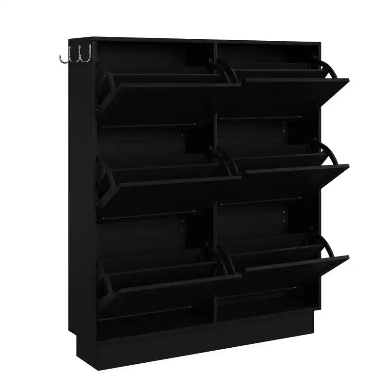 Narrow Shoe Cabinet , Shoe Cabinet with 6 Flip Drawers and Adjustable Shelf , Shoe Storage for Entryway , Living Room , Hallway