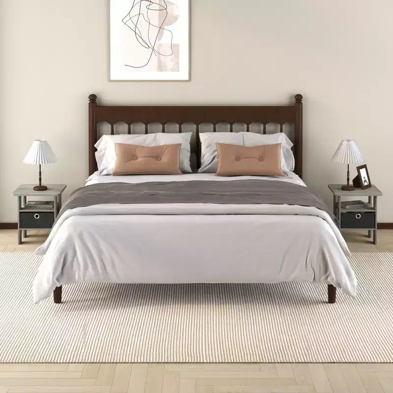 1PC Modern Bedside End Table Nightstand with Removable Drawer & Open Shelf