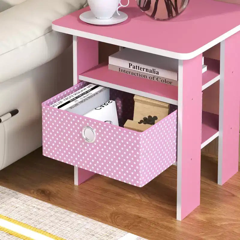 1PC Modern Bedside End Table Nightstand with Removable Drawer & Open Shelf