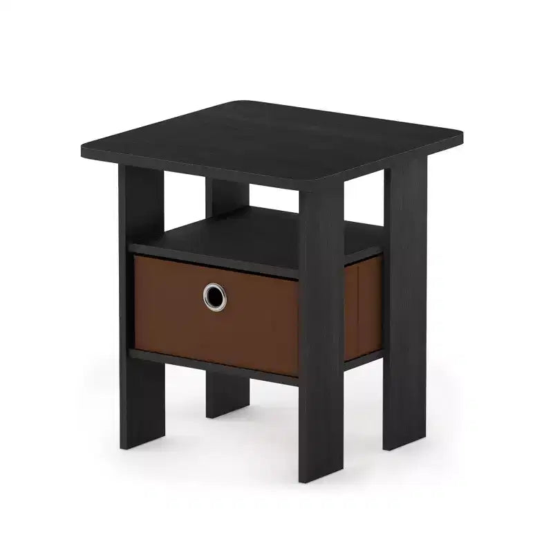 1PC Modern Bedside End Table Nightstand with Removable Drawer & Open Shelf