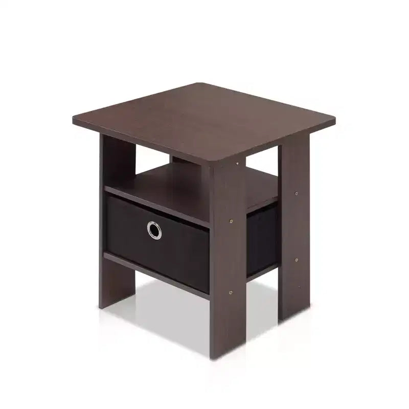 1PC Modern Bedside End Table Nightstand with Removable Drawer & Open Shelf