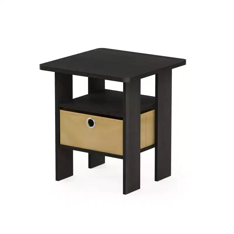 1PC Modern Bedside End Table Nightstand with Removable Drawer & Open Shelf