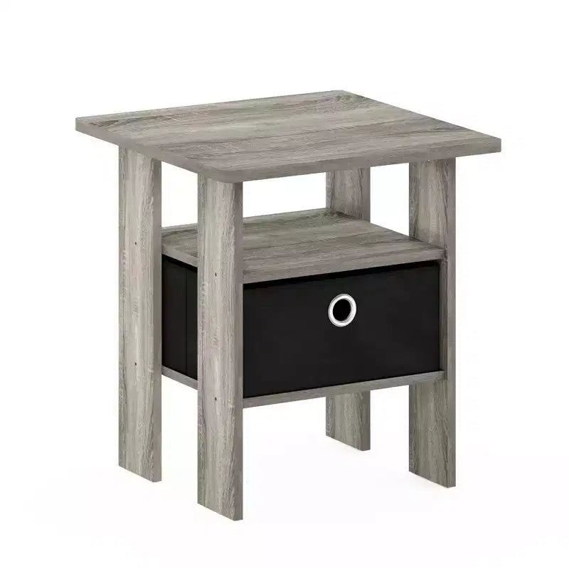 1PC Modern Bedside End Table Nightstand with Removable Drawer & Open Shelf