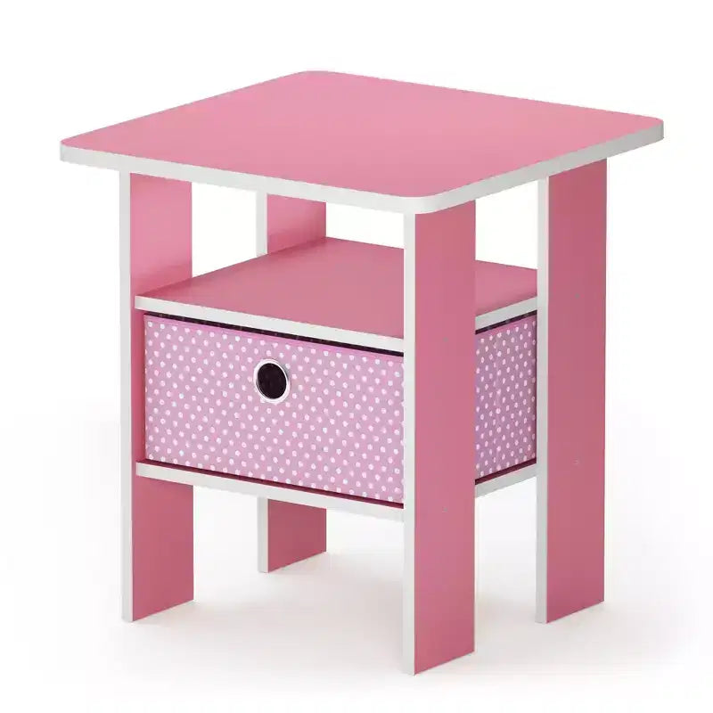 1PC Modern Bedside End Table Nightstand with Removable Drawer & Open Shelf