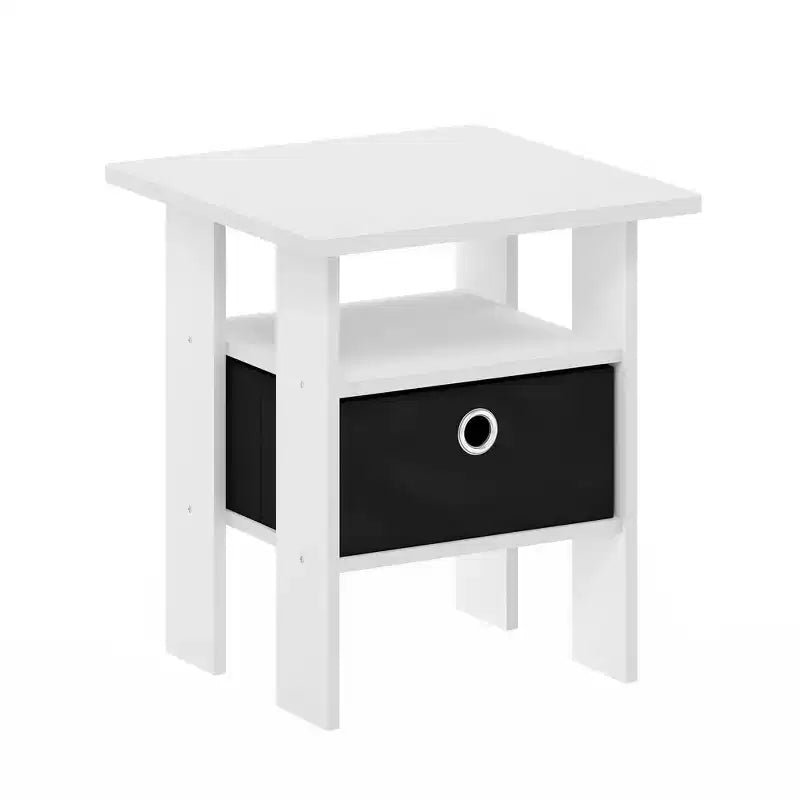 1PC Modern Bedside End Table Nightstand with Removable Drawer & Open Shelf