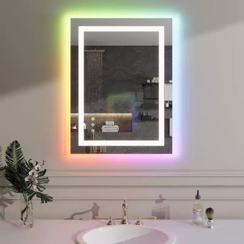 Bathroom Mirror , Anti-Fog Vanity Mirror with Color Changing Lights