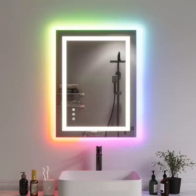 Bathroom Mirror , Anti - Fog Vanity Mirror with Color Changing Lights