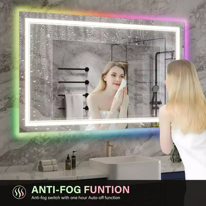 Bathroom Mirror , Anti - Fog Vanity Mirror with Color Changing Lights