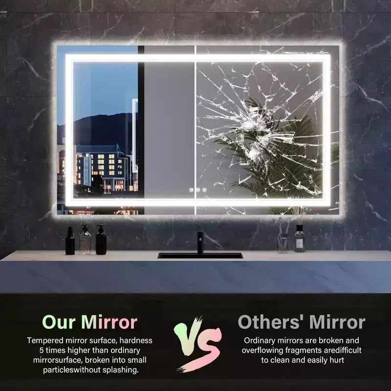Bathroom Mirror , Anti - Fog Vanity Mirror with Color Changing Lights