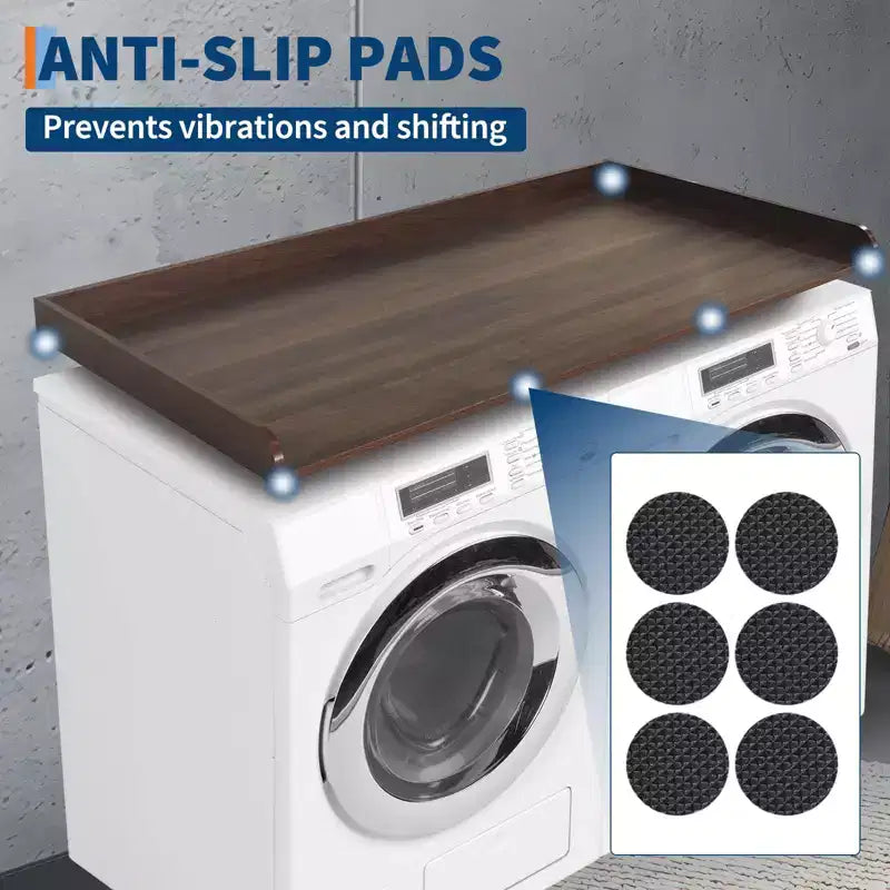 Washer Dryer Countertop , 54x27.5 Inches Waterproof Wood Laundry Topper - Edge Railing , Non - Slip for Laundry Room Organization