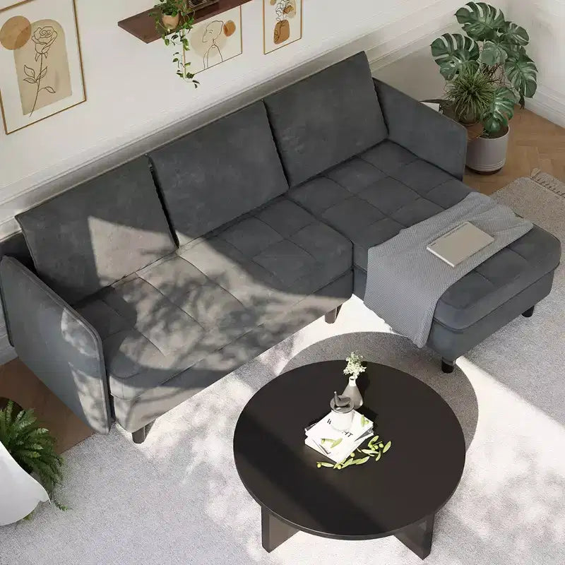 Modern Reversible 3 - Seat Sofa , Convertible Sectional Couch , L - Shaped Storage Sofa , Space - Saving for Living Room