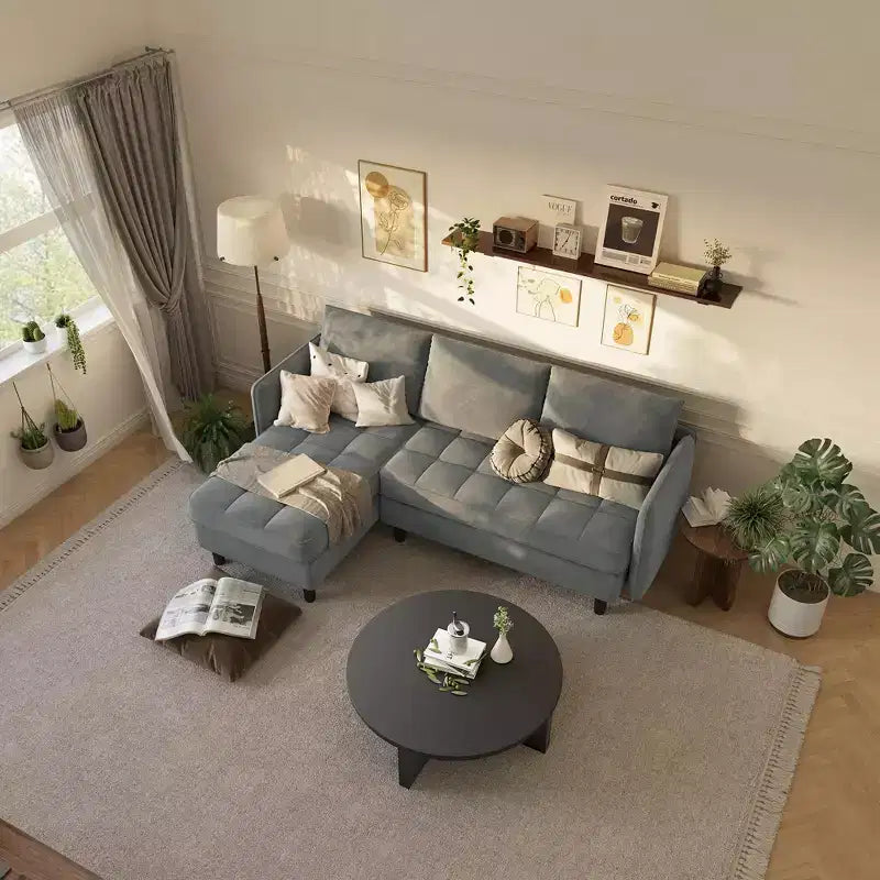 Modern Reversible 3 - Seat Sofa , Convertible Sectional Couch , L - Shaped Storage Sofa , Space - Saving for Living Room