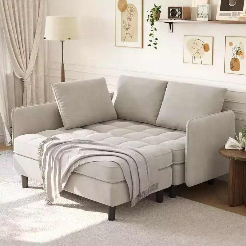 Modern Reversible 3 - Seat Sofa , Convertible Sectional Couch , L - Shaped Storage Sofa , Space - Saving for Living Room
