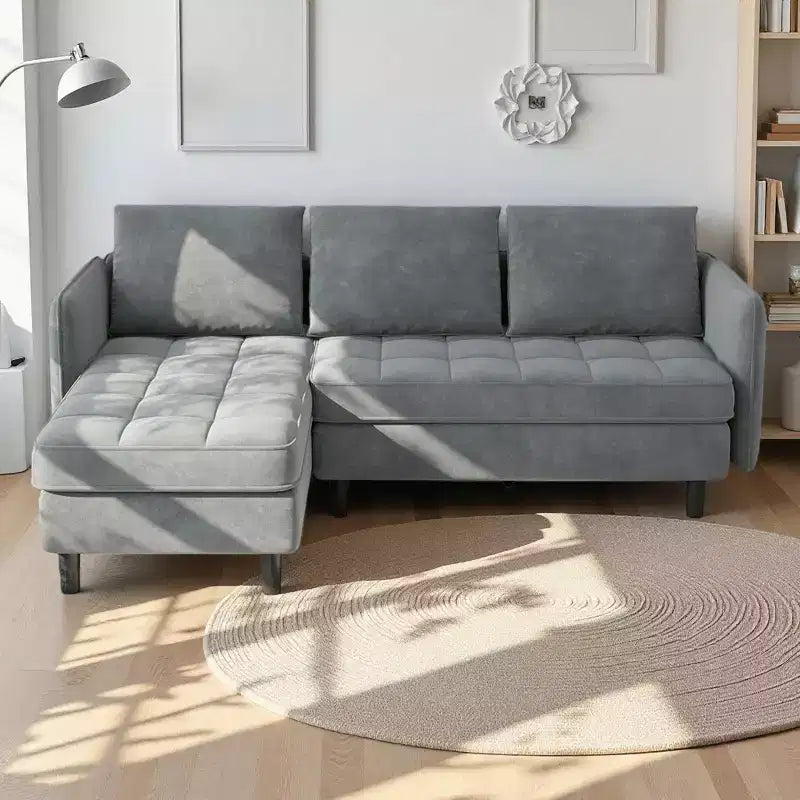 Modern Reversible 3 - Seat Sofa , Convertible Sectional Couch , L - Shaped Storage Sofa , Space - Saving for Living Room