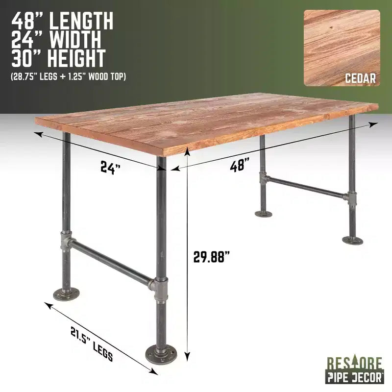 RESTORE Sunset Cedar Solid Wood Office Desk