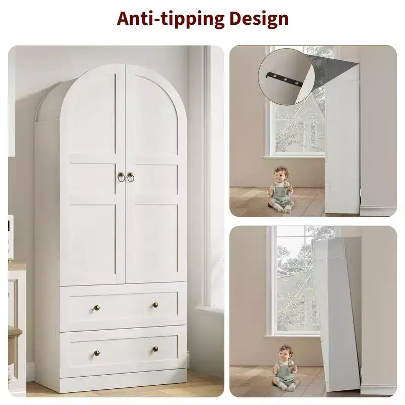 Kitchen Pantry , 72 High Arched Kitchen Pantry Cabinet , Wooden Multipurpose Country Style Cabinet with Drawers , Modern Farmhouse Style Cabinet