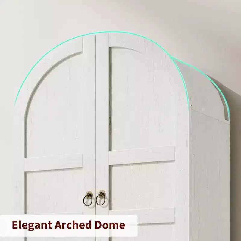 Kitchen Pantry , 72 High Arched Kitchen Pantry Cabinet , Wooden Multipurpose Country Style Cabinet with Drawers , Modern Farmhouse Style Cabinet
