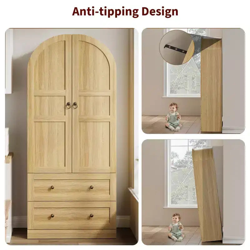 Kitchen Pantry , 72 High Arched Kitchen Pantry Cabinet , Wooden Multipurpose Country Style Cabinet with Drawers , Modern Farmhouse Style Cabinet