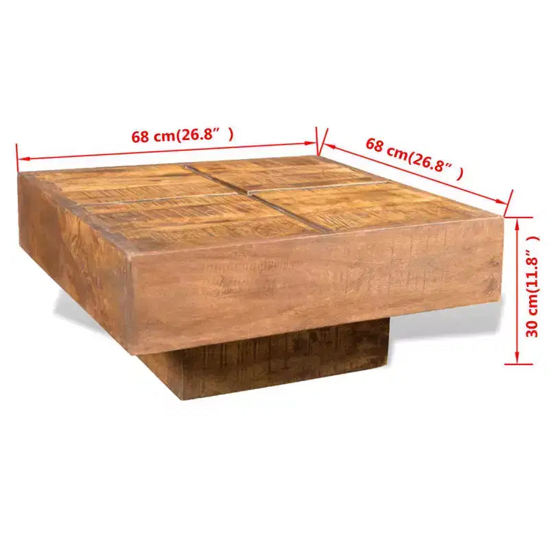 Coffee Table Brown Solid mango wood Small Durable Coffee Table