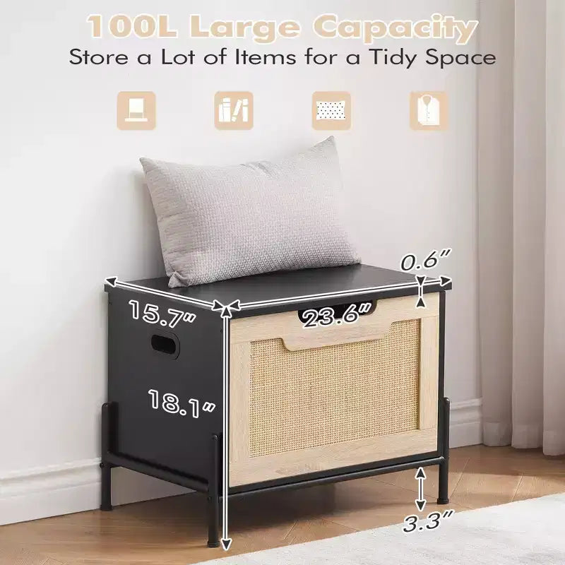 Entryway Bench with Storage , Storage Benches for Living Room Bedroom Organizer Seat