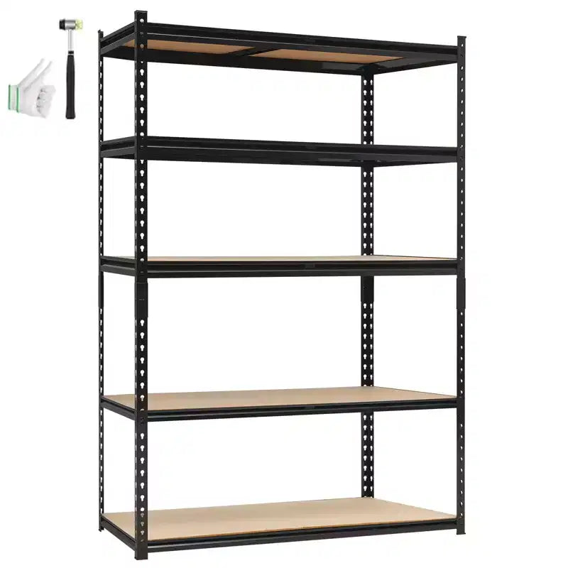 Heavy Duty Garage Shelving Units , 5 - Tier Adjustable Storage Shelves , 60x24x72in , Loads 3000 LBSS , Adjustable Garage Storage Shelving