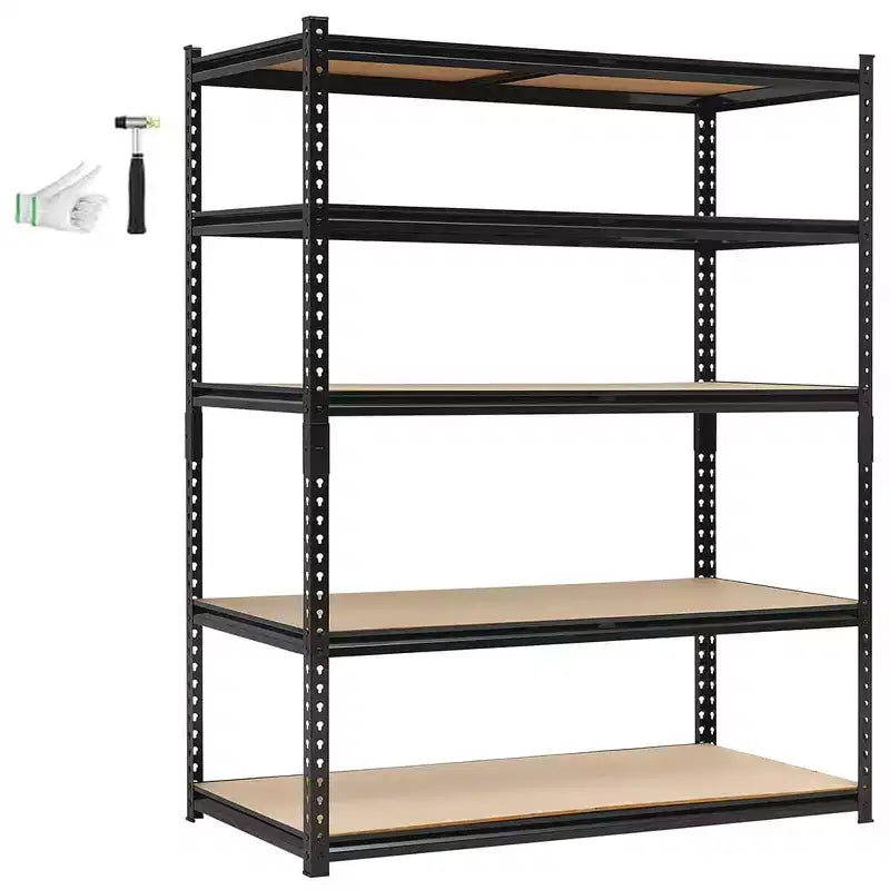 Heavy Duty Garage Shelving Units , 5 - Tier Adjustable Storage Shelves , 60x24x72in , Loads 3000 LBSS , Adjustable Garage Storage Shelving