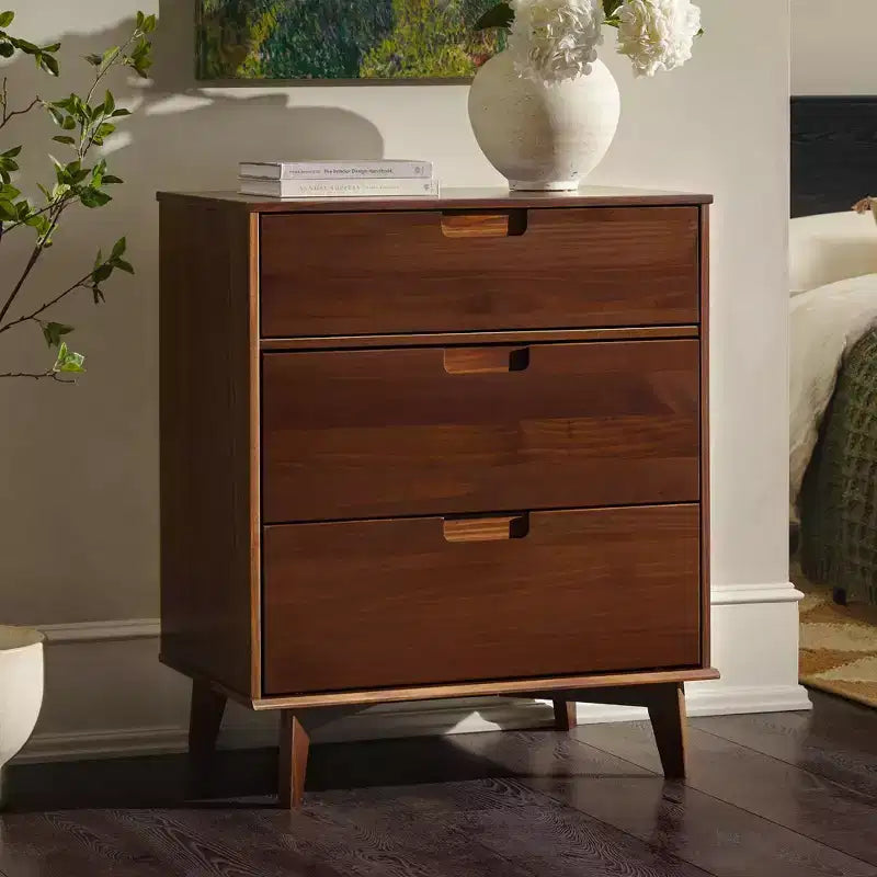 Mid - Century Modern Wood 3 - Drawer Dresser - Walker Edison