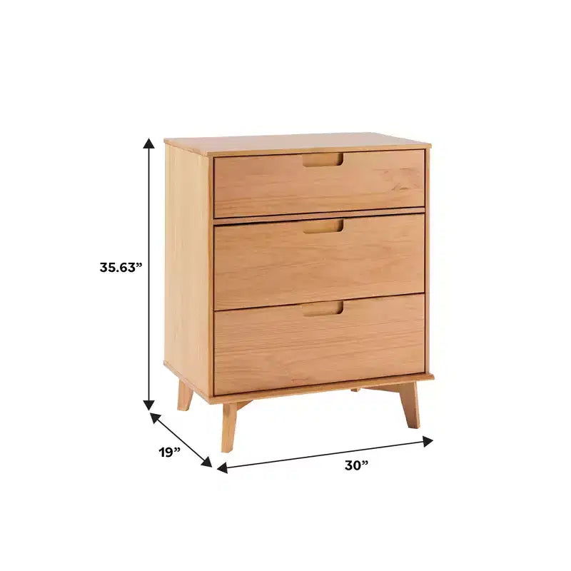 Mid - Century Modern Wood 3 - Drawer Dresser - Walker Edison