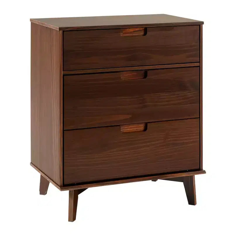 Mid - Century Modern Wood 3 - Drawer Dresser - Walker Edison