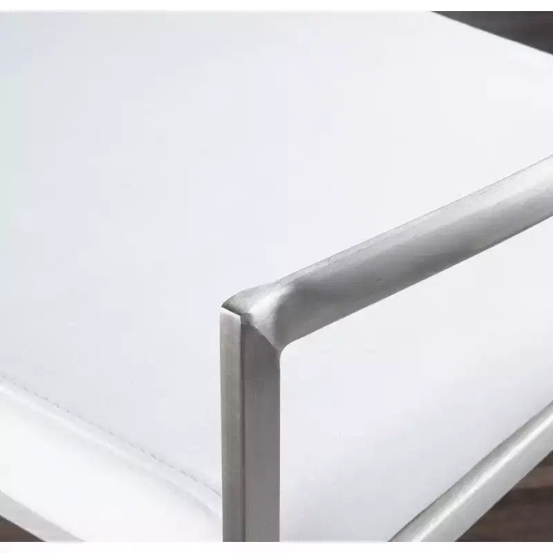Set of 3 Fuji Stacker Counter Height Barstools Stainless Steel / White