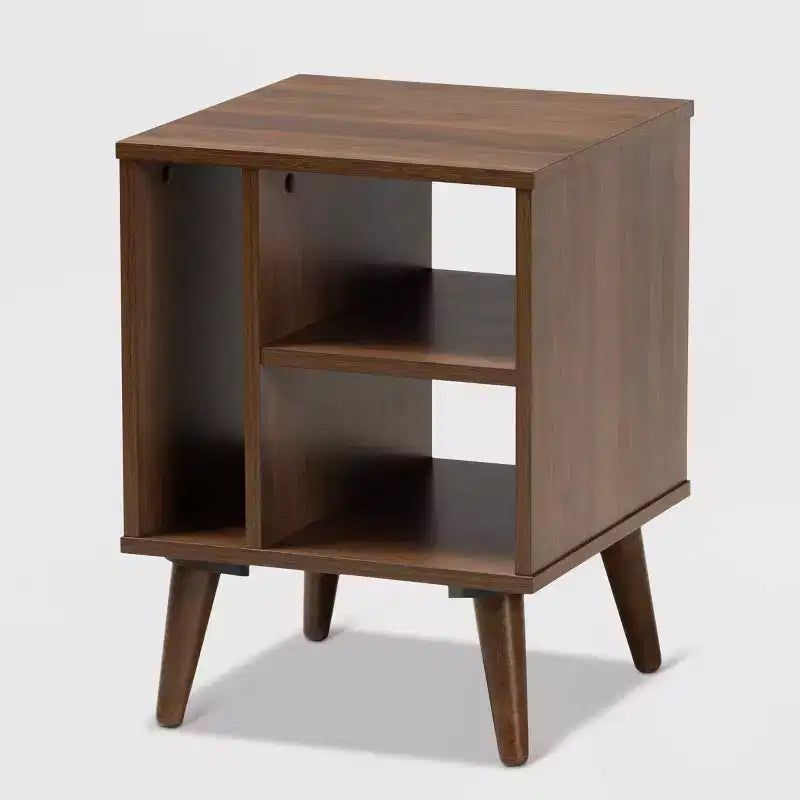 Sami Wood End Table Walnut - Baxton Studio