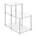Classic Glass 3 Tier Step End Table Clear Glass - Breighton Home