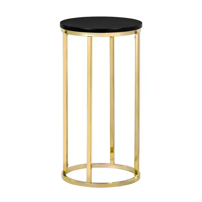 Ellias Round Side Table Black/Gold - Finch