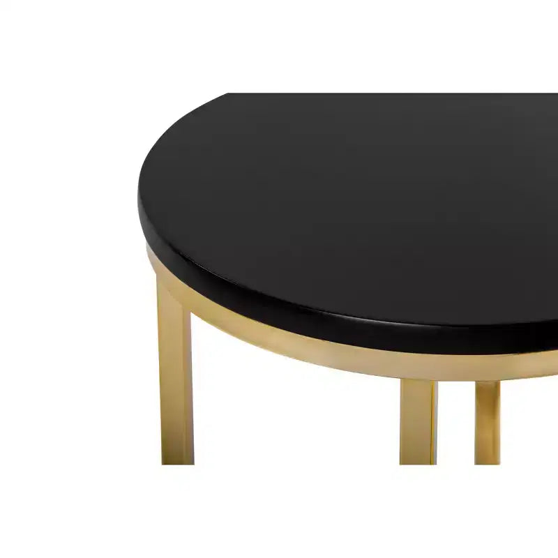 Ellias Round Side Table Black / Gold
